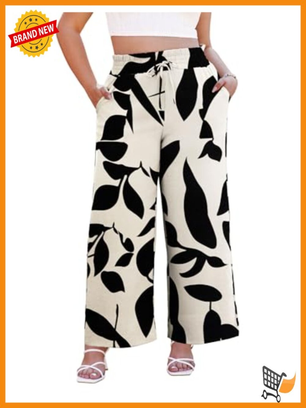 Plus Size Wide Leg Dress Pants High Waisted Elastic Waist Palazzo Casual